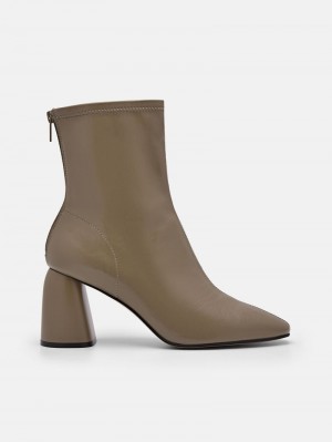 Pedro Alana Heel Boots Women Ankle Boots Olive | Q9Q-1373