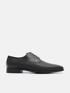 Pedro Altitude Lightweight Embossed Leather Shoes Men Derby Shoes Black | Q9Q-2796