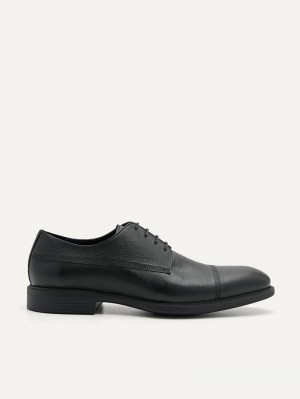 Pedro Altitude Lightweight Embossed Shoes Men Derby Shoes Black | Q9Q-2794