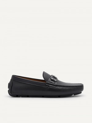 Pedro Antonio Leather Men Moccasins Black | Q9Q-1936