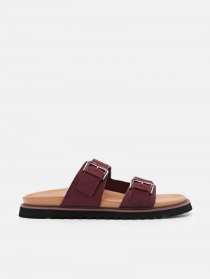 Pedro Arche Slide Men Sandals Mahogany | Q9Q-2761