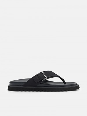 Pedro Arche Thong Men Sandals Black | Q9Q-2756