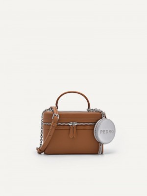 Pedro Ari Boxy Shoulder Bags Women Top Handle Bags Camel | Q9Q-1306