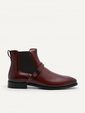 Pedro Brooklyn Leather Strapped Boots Men Boots Cognac | Q9Q-1906