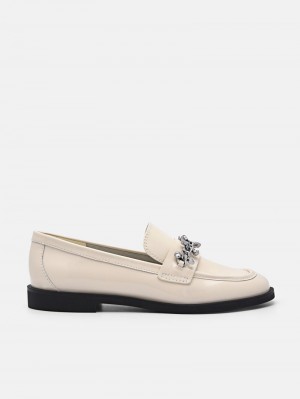 Pedro Cami Leather Loafers Women Flats Beige | Q9Q-1898