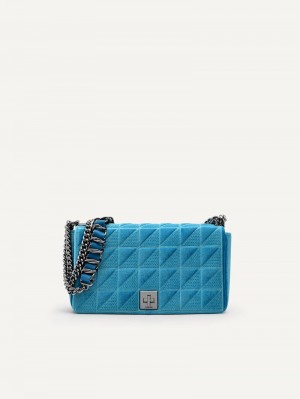 Pedro Celeste Bags Women Shoulder Bags Cyan | Q9Q-1277