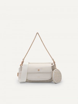 Pedro Dilone Houndstooth Double Flap Bags Women Shoulder Bags White | Q9Q-1258