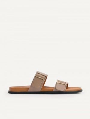 Pedro Double Band Sliders Men Sandals Camel | Q9Q-1869