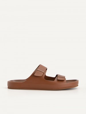 Pedro Double Strap Men Sandals Brown | Q9Q-1867