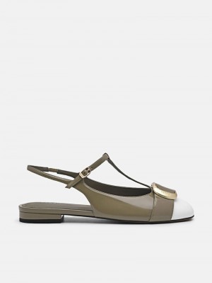 Pedro Eden Ballerina Women Flats Olive | Q9Q-2673