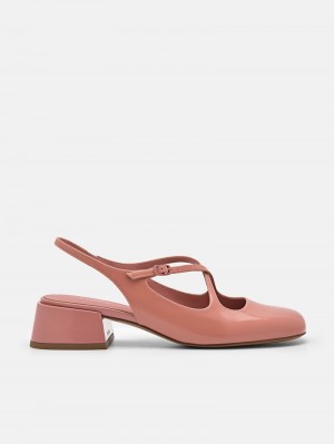 Pedro Effie Leather Mary Jane Women Pumps Blush | Q9Q-2655