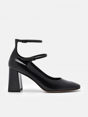 Pedro Effie Leather Women Pumps Black | Q9Q-2657