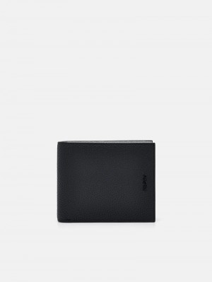 Pedro Embossed Leather Bi-Fold with Coin Pouch Men Wallets Black | Q9Q-2604