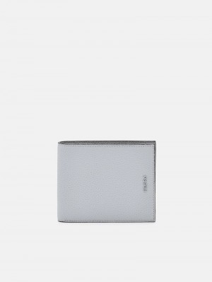 Pedro Embossed Leather Bi-Fold with Coin Pouch Men Wallets Light Grey | Q9Q-2603