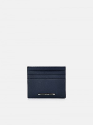 Pedro Embossed Leather Men Card Holders Navy | Q9Q-2629