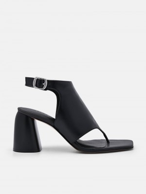 Pedro Este Leather Women Heel Sandals Black | Q9Q-1476