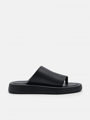 Pedro Este Thong Sandals Women Flats Black | Q9Q-1864