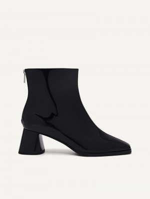 Pedro Eva Leather Heel Boots Women Ankle Boots Black | Q9Q-1365