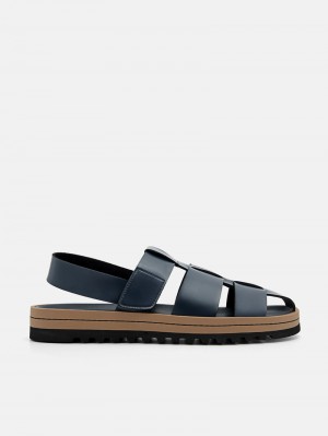 Pedro George Caged Men Sandals Navy | Q9Q-1842
