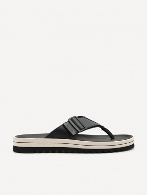 Pedro George Thong Men Sandals Black | Q9Q-1837