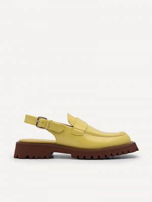 Pedro Grapnel Chunky Loafer Mule Women Flats Yellow | Q9Q-1835