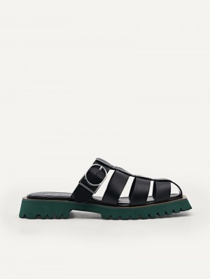 Pedro Grapnel Chunky Mule Women Flats Black | Q9Q-1830