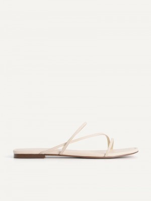 Pedro Gwyneth Strappy Women Flats Beige | Q9Q-2573