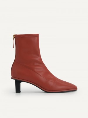 Pedro Heel Boots Women Ankle Boots Brick | Q9Q-1355