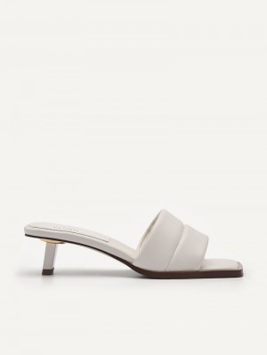 Pedro Heel Slip-On Women Heel Sandals Chalk | Q9Q-1469