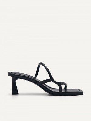 Pedro Heel Women Heel Sandals Black | Q9Q-1472