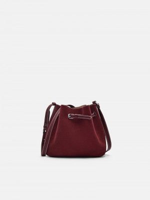 Pedro Helix Leather Bags Women Bucket Bags Brick | Q9Q-2538