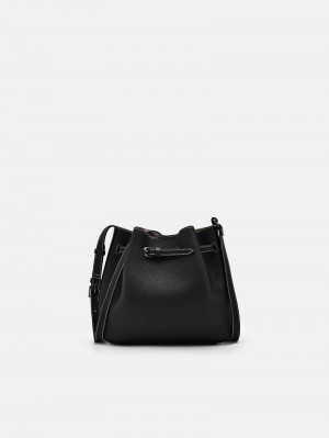 Pedro Helix Leather Bags Women Bucket Bags Black | Q9Q-2537