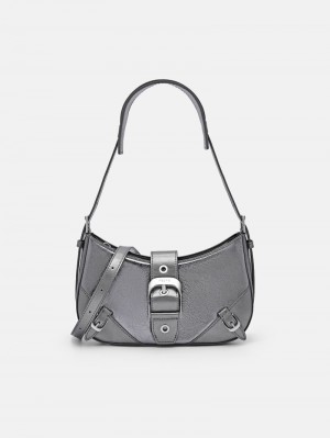 Pedro Helix Leather Bags Women Shoulder Bags Pewter | Q9Q-2533