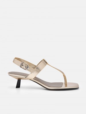 Pedro Helix Women Heel Sandals Gold | Q9Q-2541