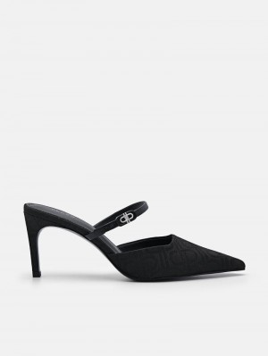 Pedro Icon Jacquard Women Pumps Black | Q9Q-2368
