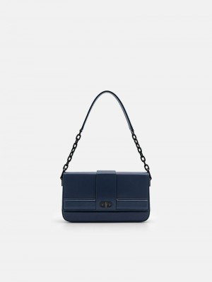 Pedro Icon Leather Bags Men Sling Bags Navy | Q9Q-2322