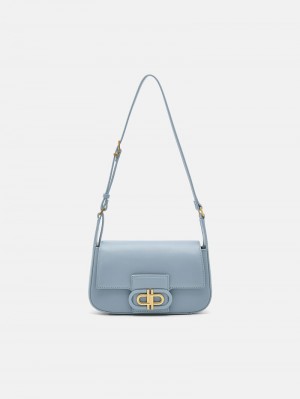Pedro Icon Leather Bags Women Shoulder Bags Slate Blue | Q9Q-2332