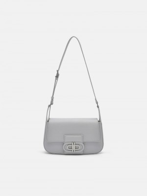 Pedro Icon Leather Bags Women Shoulder Bags Light Grey | Q9Q-2331
