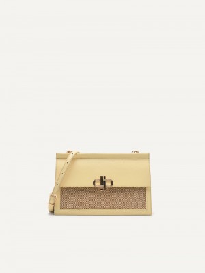 Pedro Icon Leather Bags Women Shoulder Bags Yellow | Q9Q-2325