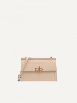 Pedro Icon Leather Bags Women Shoulder Bags Nude | Q9Q-2324
