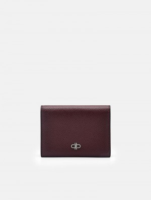 Pedro Icon Leather Bi-Fold Men Card Holders Mahogany | Q9Q-2214