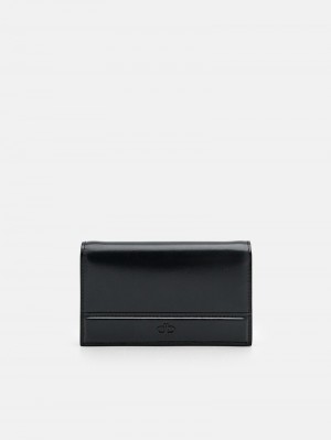Pedro Icon Leather Bi-Fold Women Wallets Black | Q9Q-2213