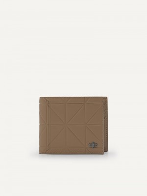 Pedro Icon Leather Bi-Fold in Pixel Men Wallets Taupe | Q9Q-2208