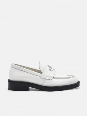 Pedro Icon Leather Loafers Women Flats Chalk | Q9Q-2416