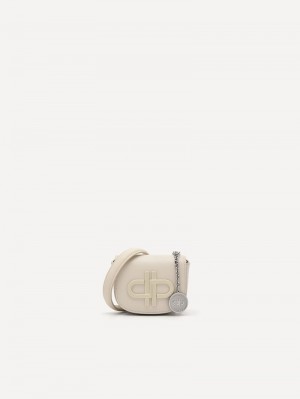 Pedro Icon Leather Micro Sling Pouch Women Pouches Beige | Q9Q-2255