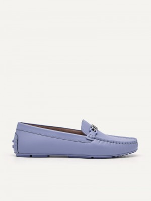 Pedro Icon Leather Moccasins Women Flats Violet | Q9Q-2412