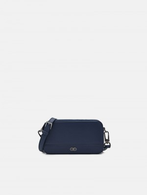 Pedro Icon Leather Phone Pouch Men Tech Accessories Navy | Q9Q-2251