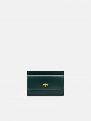 Pedro Icon Leather Women Card Holders Dark Green | Q9Q-2288