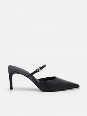 Pedro Icon Leather Women Pumps Dark Grey | Q9Q-2358