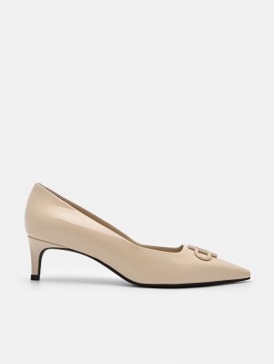 Pedro Icon Leather Women Pumps Sand | Q9Q-2363